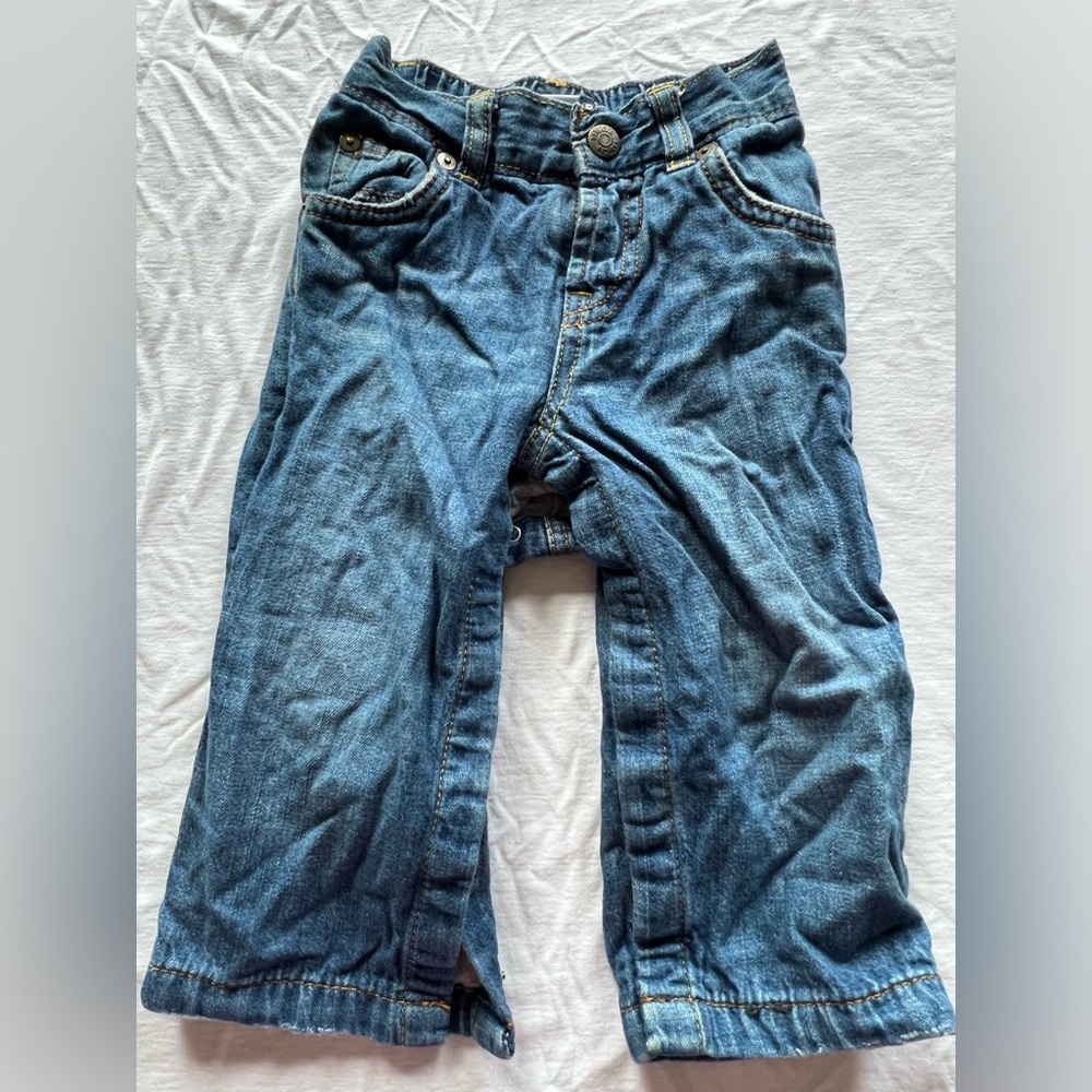 Baby Gap Boys Blue Denim jeans lined with Gray cotton